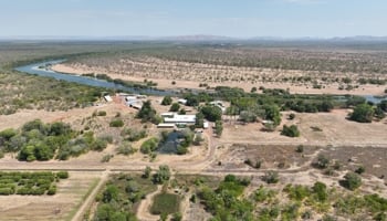Aerial of Frank Wise Institute of Tropical Agriculture buildings and landscape