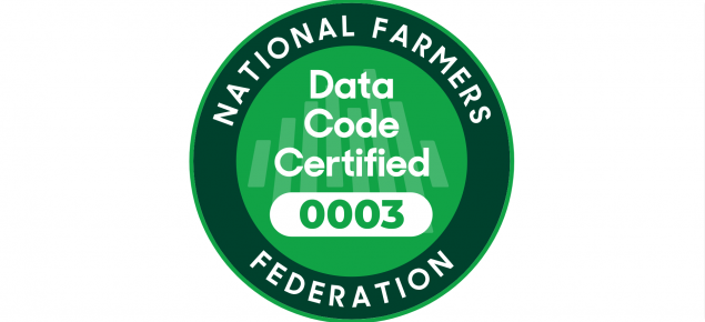 Badge showing national farmers federation certification