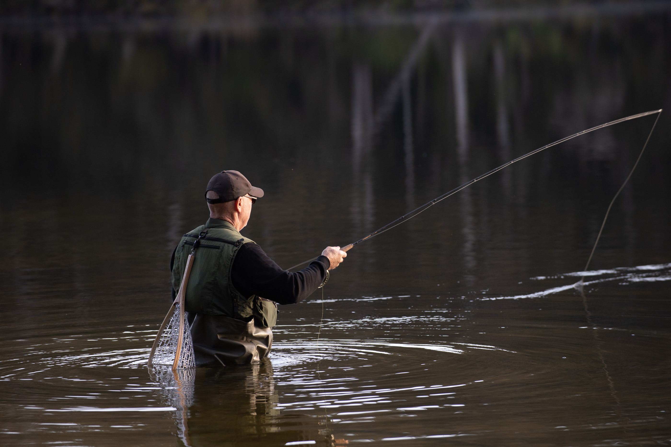 Man trout fishing
