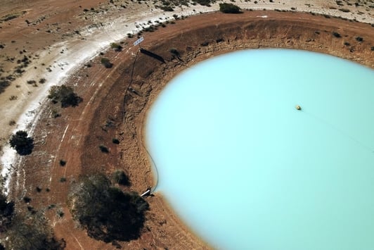 Aerial view of farm dam