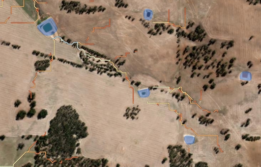 aerial view on paddock