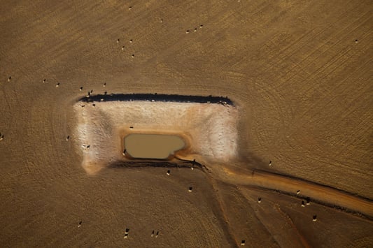 Aerial view of farm dam