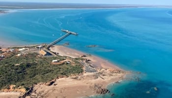 Aerial view of Broome port jetty