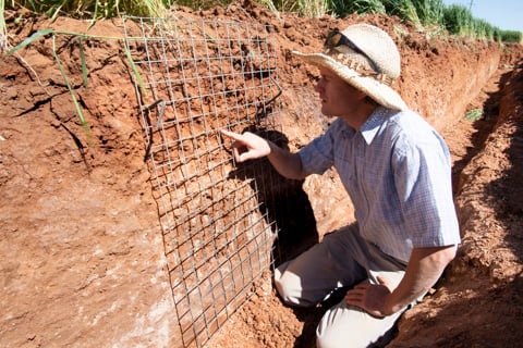 Deep ripping soil
