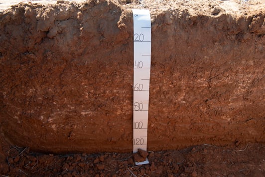 Soil profile with measure