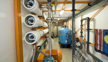 Pump room with lots of pipes
