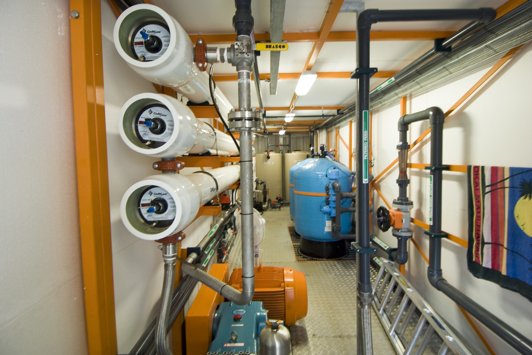 Pump room with lots of pipes