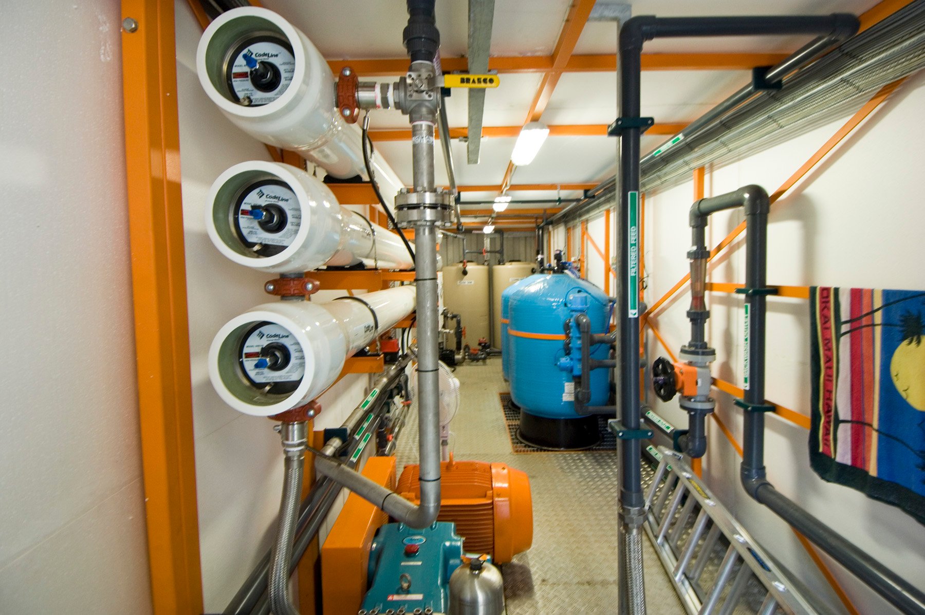 Pump room with lots of pipes