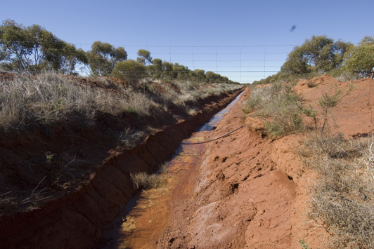 Drain in red dirt
