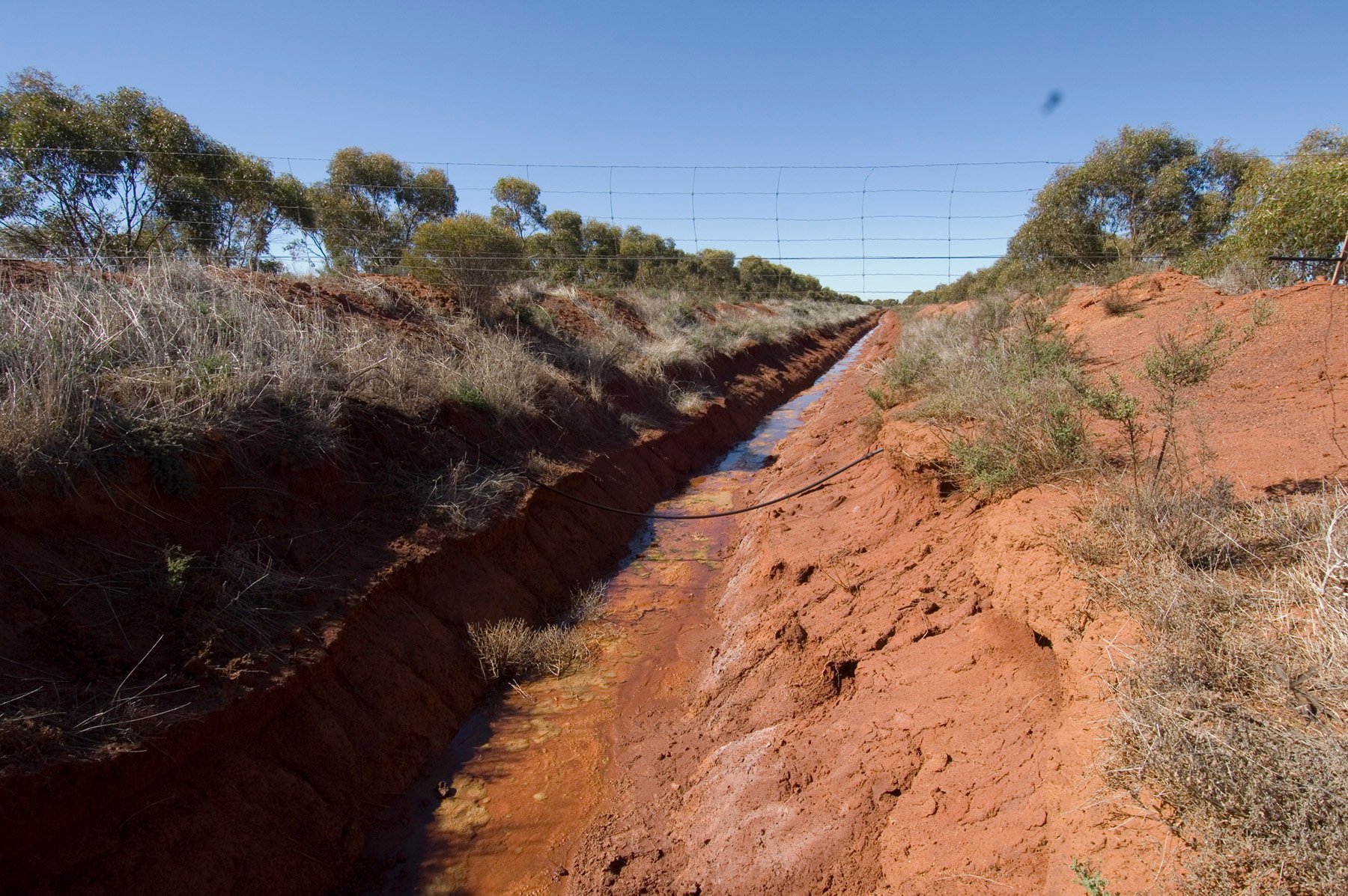 Drain in red dirt
